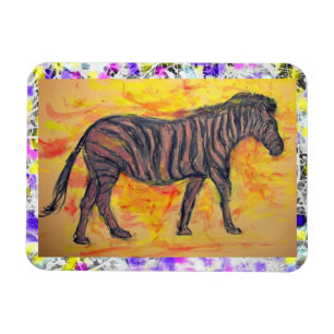 purple zebra drip painting magnet