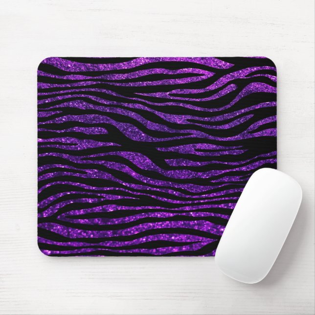 Purple Zebra, Glitter Zebra, Zebra Print, Stripes Mouse Pad (With Mouse)