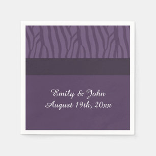 Purple Zebra Pattern Napkin
