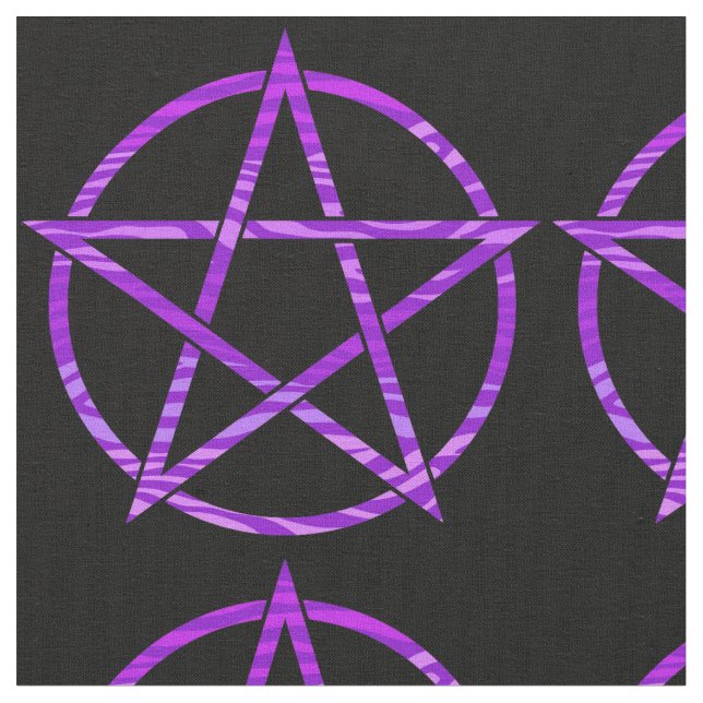 Purple Zebra Pentagram Fabric (Close Up)