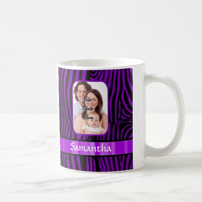 Purple zebra print coffee mug (Right)