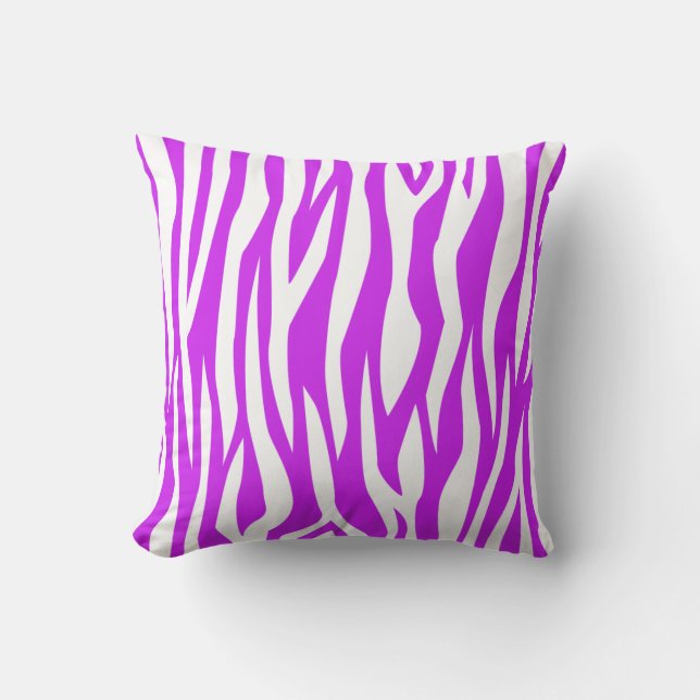 Purple Zebra Print Cushion (Front)
