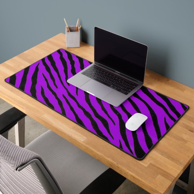 Purple Zebra Print Desk Mat (Office 2)