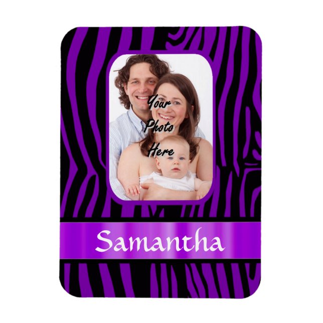 Purple zebra print magnet (Vertical)