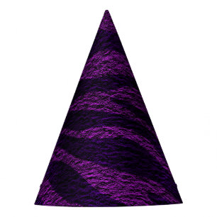 Purple Zebra Print Wild Jungle Birthday Party Party Hat
