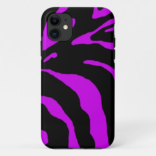 Purple Zebra Stripe Animal Print Case-Mate iPhone Case (Back)