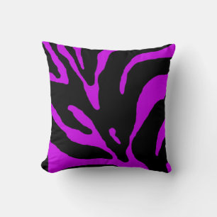 Purple Zebra Stripe Animal Print Cushion