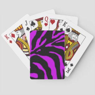 Purple Zebra Stripe Animal Print Playing Cards
