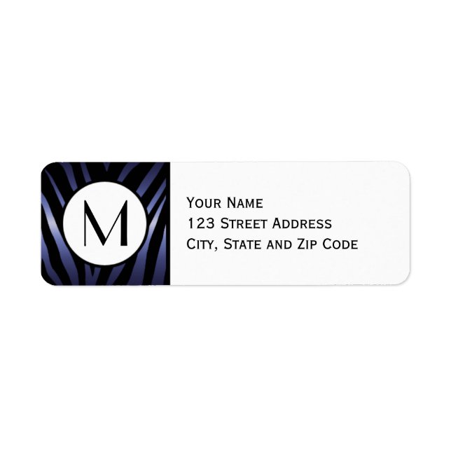 Purple Zebra Stripe Return Address Label (Front)