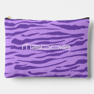 Purple Zebra Stripes Pattern Accessory Pouch