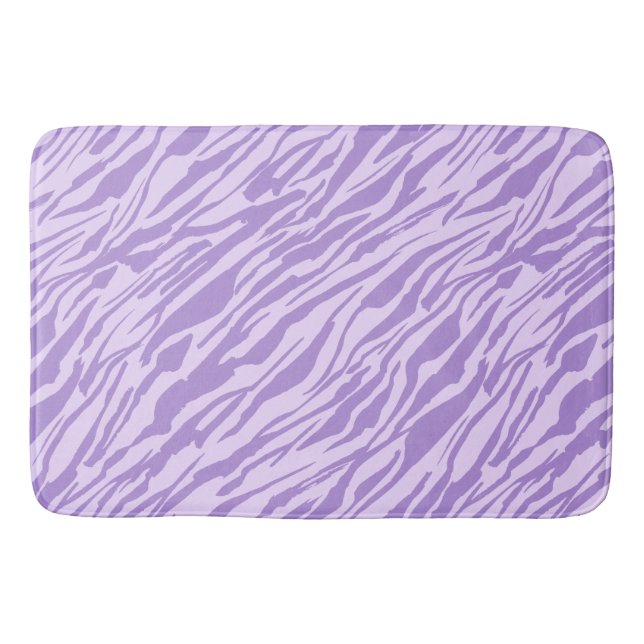 Purple Zebra Stripes Pattern Bath Mat (Front)