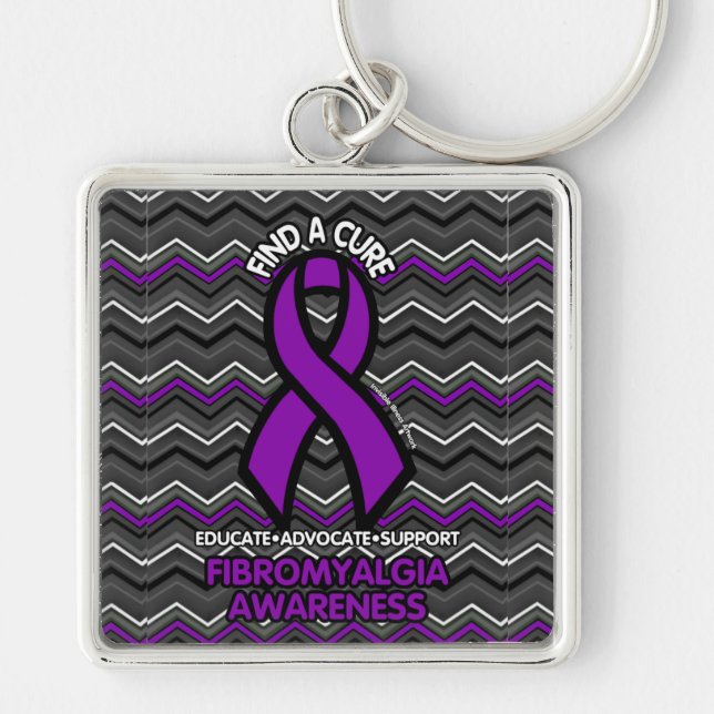 Purple Zig Zag...Fibro Key Ring (Front)