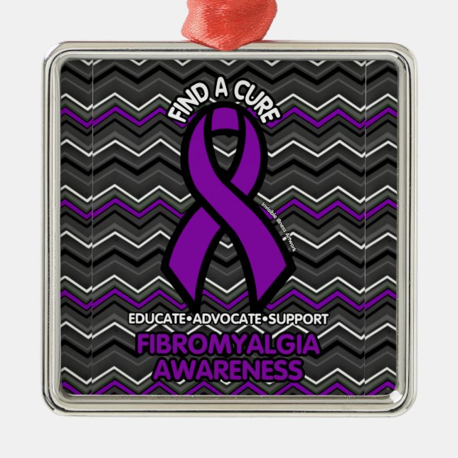 Purple Zig Zag...Fibro Metal Ornament (Front)