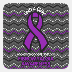 Purple Zig Zag...Fibro Square Sticker
