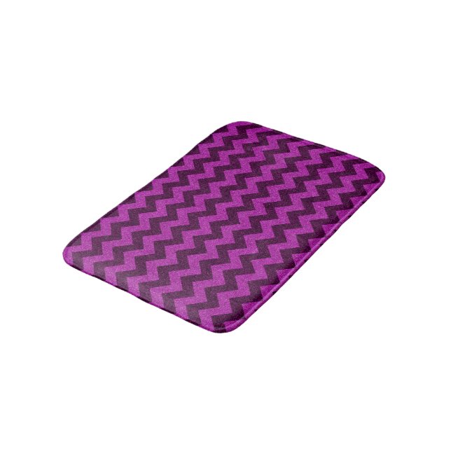 Purple Zig Zag Glitter Bath Mat (Angled)
