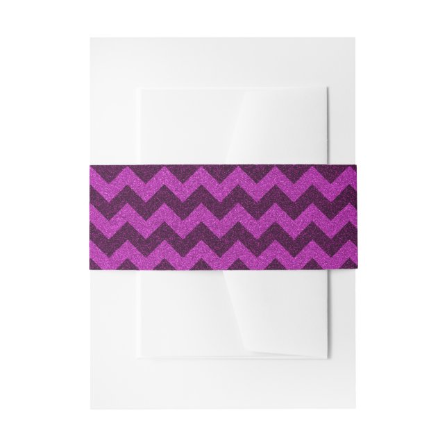 Purple Zig Zag Glitter Invitation Belly Band (Front Example)