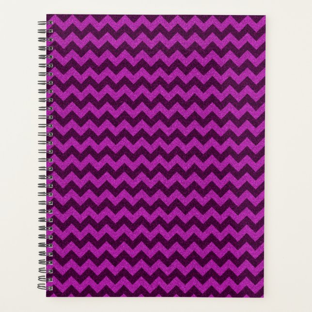 Purple Zig Zag Glitter Planner (Front)