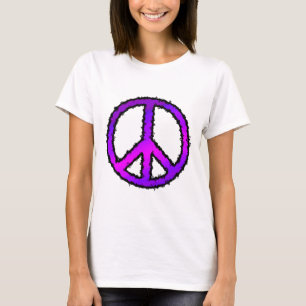 Purple Zig Zag Peace Sign T-Shirt