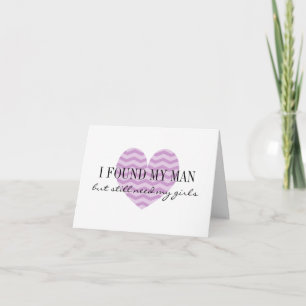 Purple zigzag heart Will you be my bridesmaid card