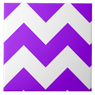 Purple Zigzag Pattern Ceramic Tile