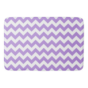 Purple Zigzag, Purple Chevron, Geometric Pattern Bath Mat