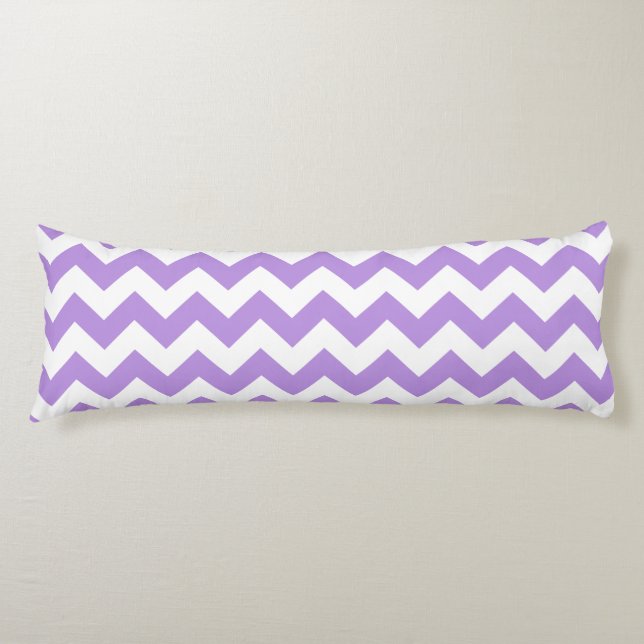 Purple Zigzag, Purple Chevron, Geometric Pattern Body Cushion (Front)