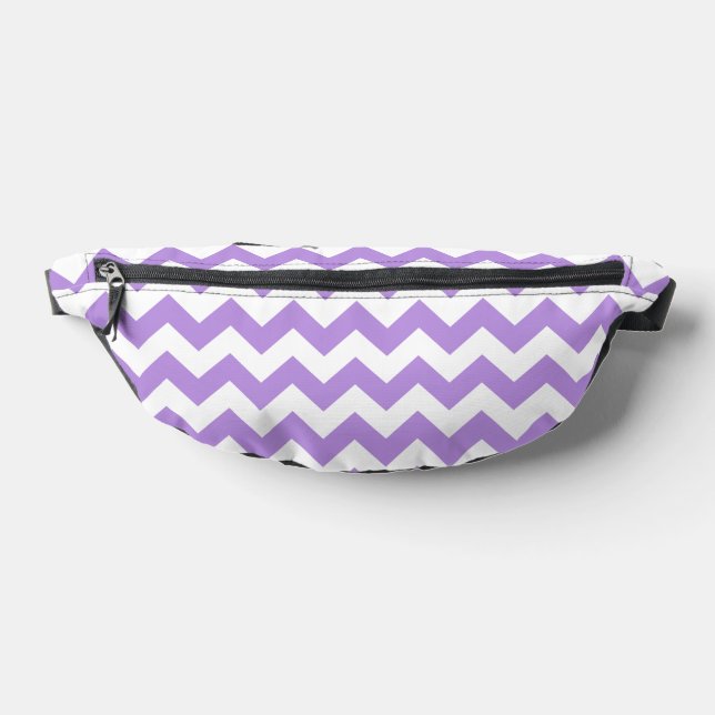 Purple Zigzag, Purple Chevron, Geometric Pattern Bum Bags (Lay Down)