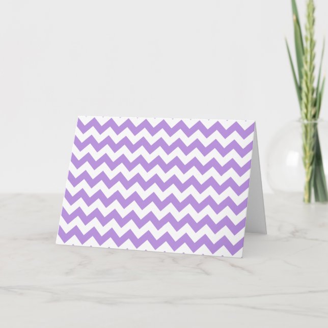 Purple Zigzag, Purple Chevron, Geometric Pattern Card (Front)
