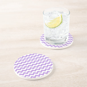 Purple Zigzag, Purple Chevron, Geometric Pattern Coaster