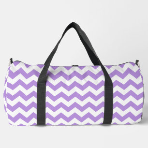 Purple Zigzag, Purple Chevron, Geometric Pattern Duffle Bag