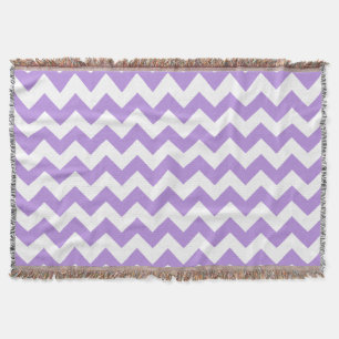 Purple Zigzag, Purple Chevron, Geometric Pattern Throw Blanket
