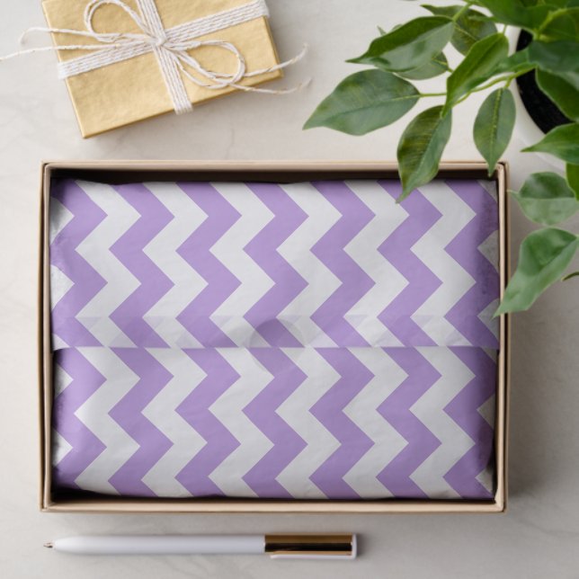 Purple Zigzag, Purple Chevron, Geometric Pattern Tissue Paper (Gift)