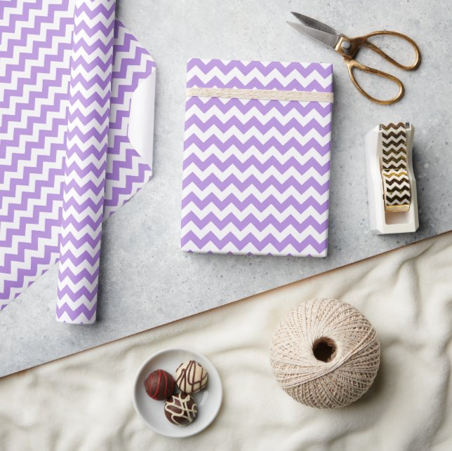 Purple Zigzag, Purple Chevron, Geometric Pattern Wrapping Paper (Crafts)