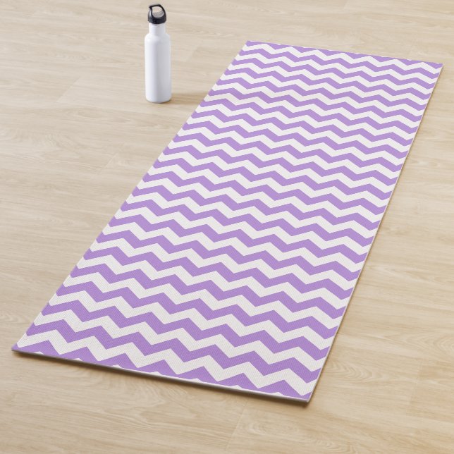 Purple Zigzag, Purple Chevron, Geometric Pattern Yoga Mat (In Situ)