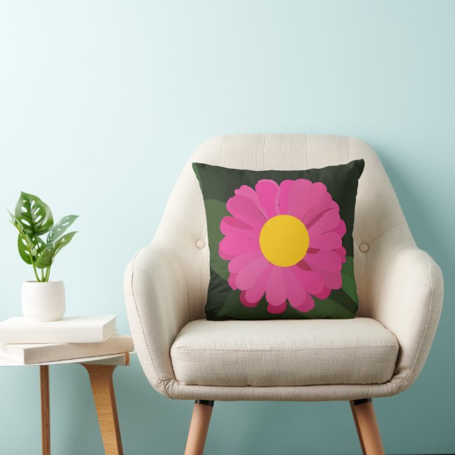 Purple Zinnia Flower  Cushion (Chair)