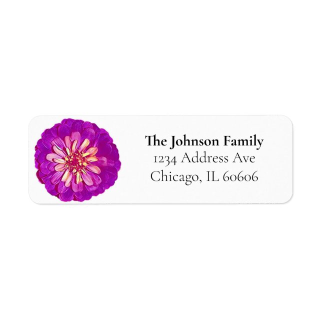 Purple Zinnia Return Address Labels (Front)