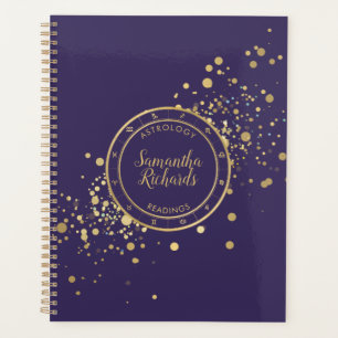 Purple Zodiac Astrology Gold Stars  Planner