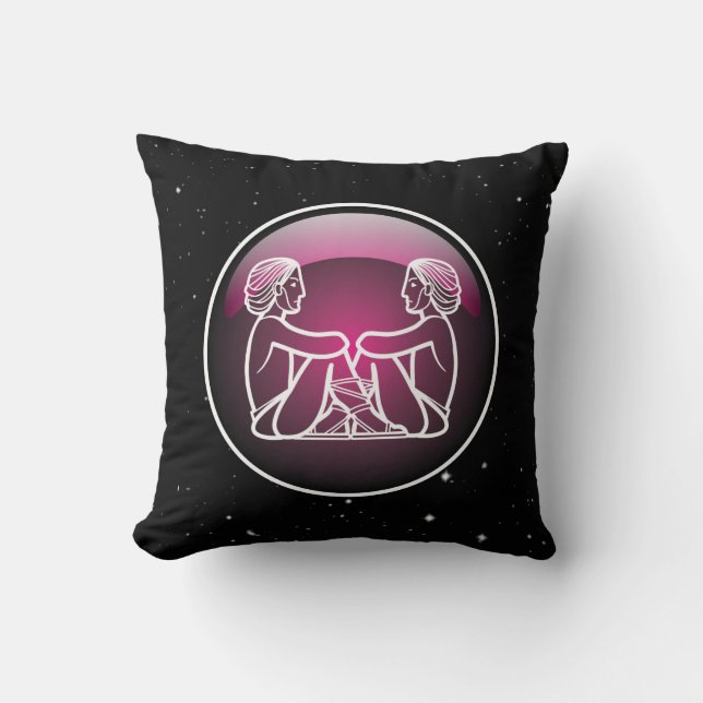 Purple Zodiac Gemini Cushion (Front)