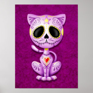 Purple Zombie Sugar Kitten Poster