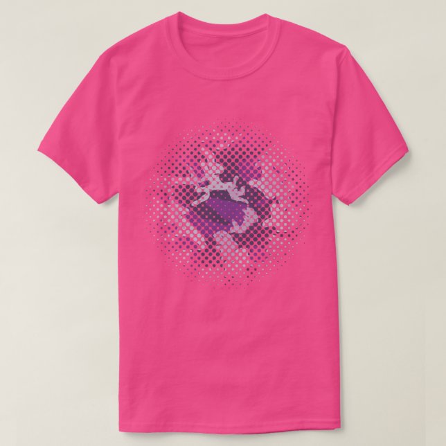 PurpleBerry Camo Pattern Halftone T-Shirt (Design Front)