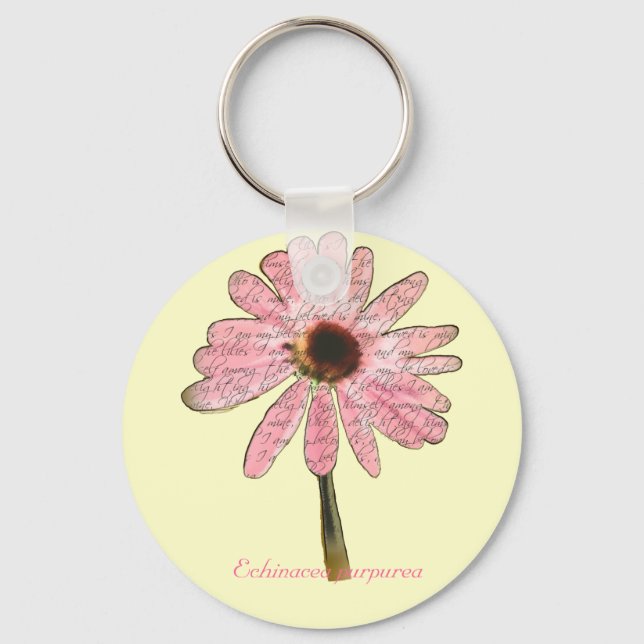 purpleconeflowerbeloved3 key ring (Front)