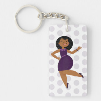 PurpleGlitzy Party Girl Key Ring