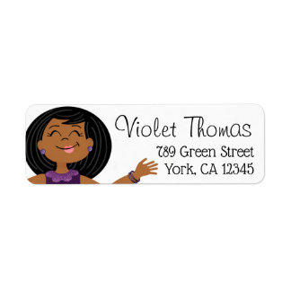 PurpleGlitzy Party Girl Return Address Label