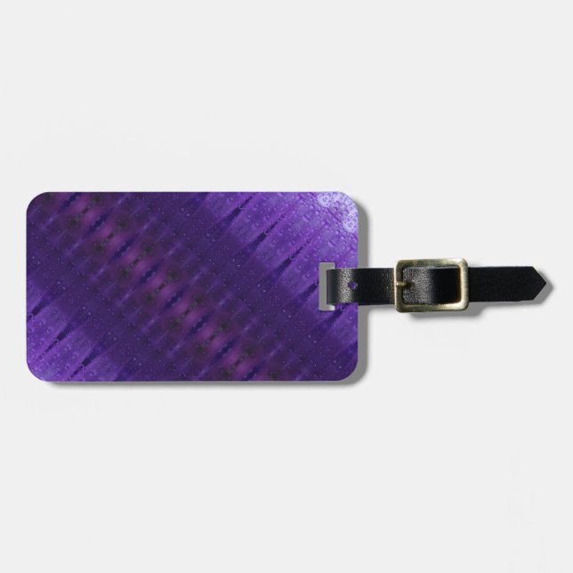 Purples Ikat 3 Angled Luggage Tag (Front Horizontal)