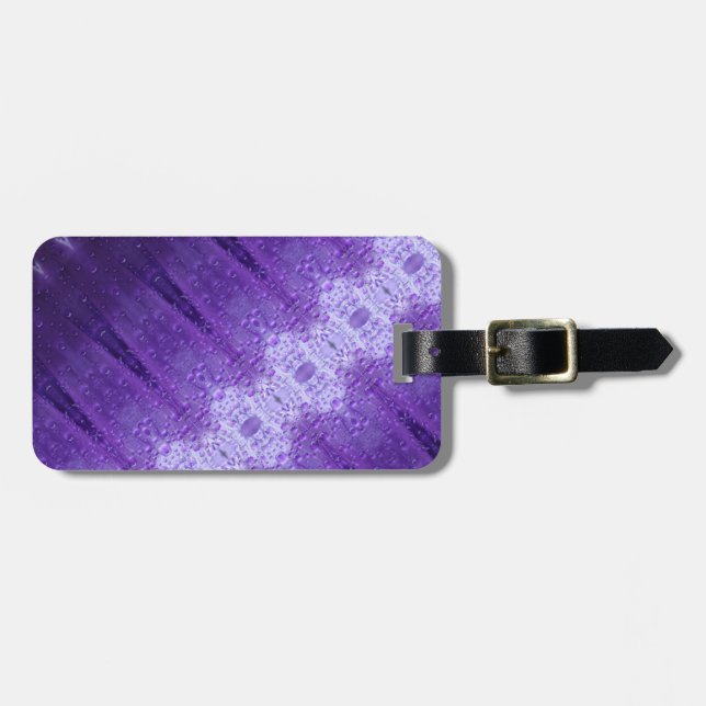 Purples Ikat Angled Luggage Tag (Front Horizontal)