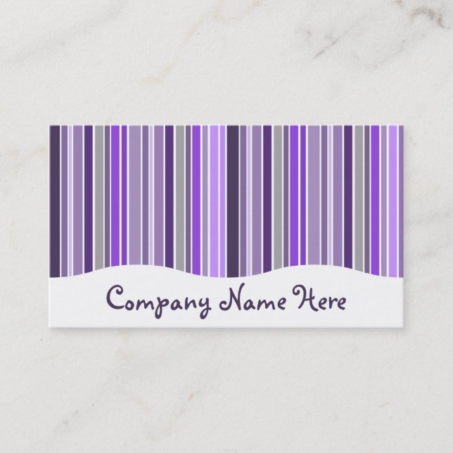 purples : striped curtain business card (Front)