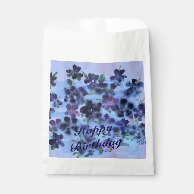 Purples With Navy Blue Favour Bag (Front)