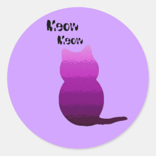 purpleshadeglass, Meow, Meow Classic Round Sticker