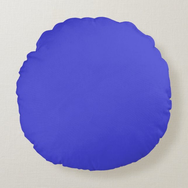 Purplish-Blue bright and vivid Round Cushion (Front)