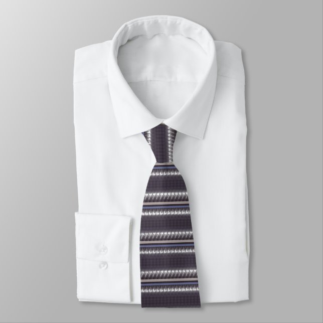 Purplish Brown Gray Periwinkle Abstract Pattern Tie (Tied)